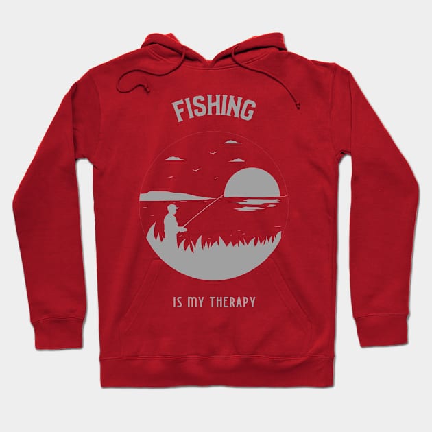 Fishing is my therapy 7 Hoodie by Cectees